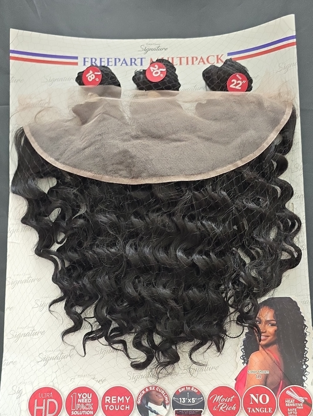 Signature Freepart Multipack Deep Wave Lace Frontal - 1B Dark Brown